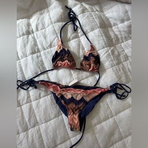 Missoni Navy and Coral Bikini Set